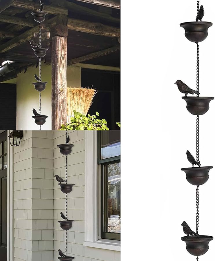 سلسلة المطر للمزاريب، بديل مزاريب زخرفي، جامع معدني خارجي - Image 2